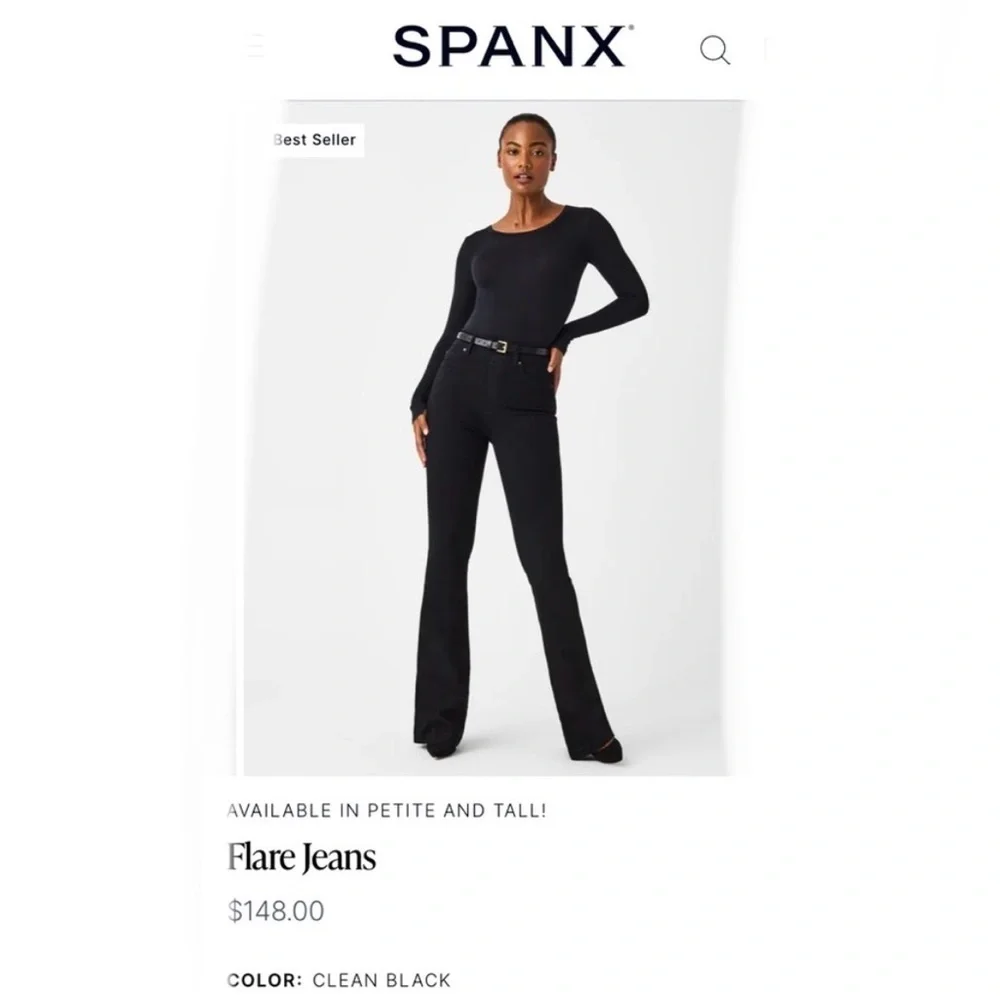 SPANX Flare Jean Clean Black‎ Size Large